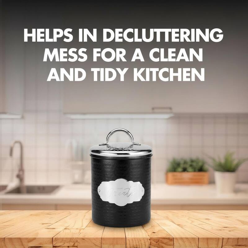 Amici Pet Cavalier Small Metal Canister Treats Jar - 40 Ounces