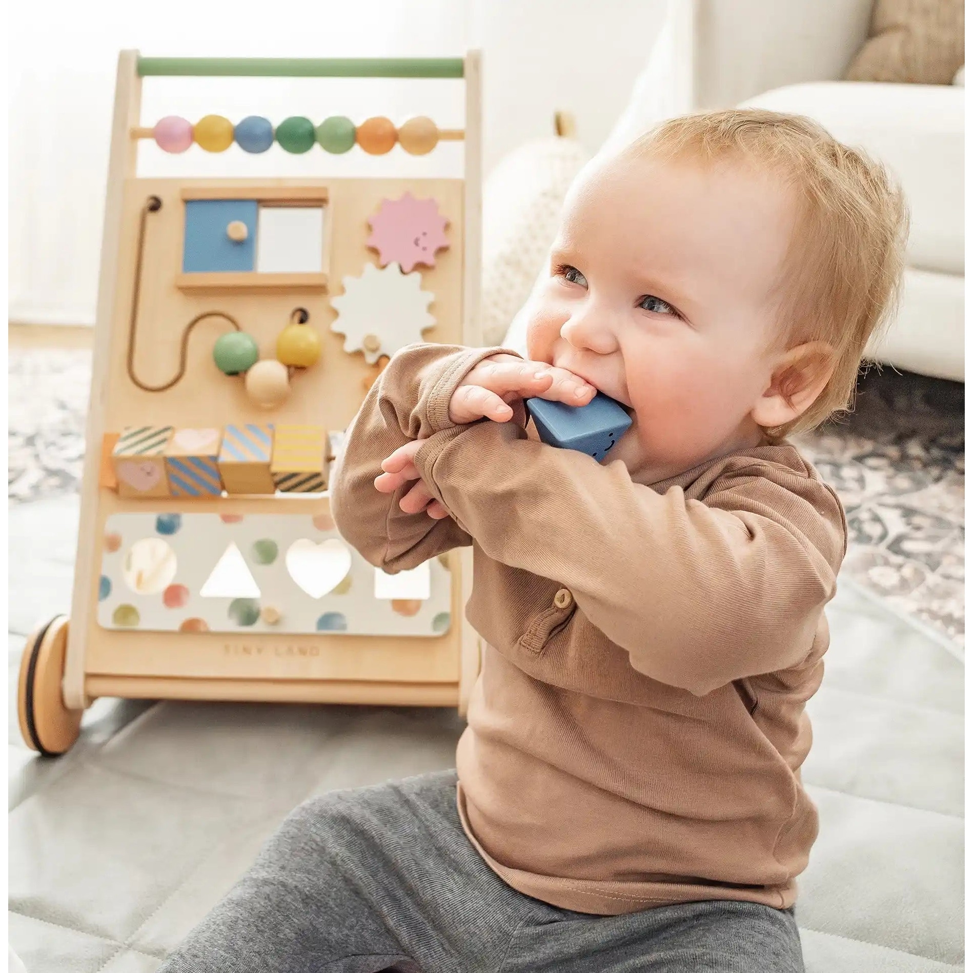 Tiny Land® Versatile Natural Wooden Baby Walker buybuy BABY