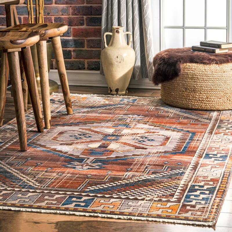 Nuloom Vintage Deborah Tassel Area Rug - 4' x 6' - Rust - Rectangle