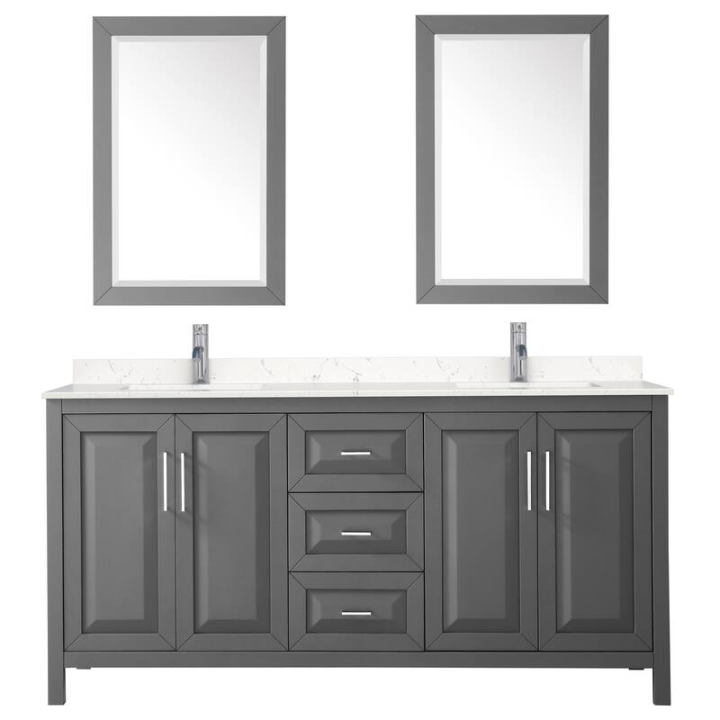 Wyndham Collection Daria 72" Free Standing Double Basin Vanity Set