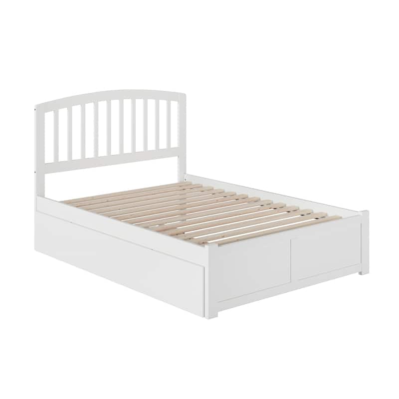 Full Platform Bed with Trundle - Twin Size, Modern Design, Sturdy Frame, Easy Assembly, Space Saving