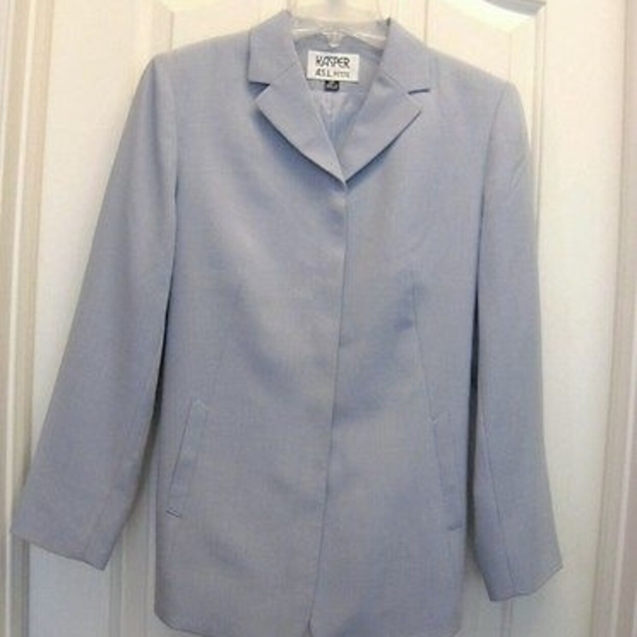 Shop Kasper Asl Gray Blazer Coat Woman Business Jacket Light Blue Gray Jacket 8 P Free Shipping On Orders Over 45 Overstock 23022669