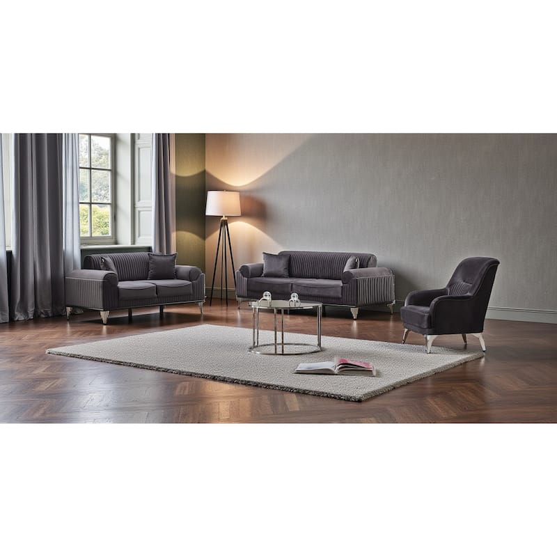 Nest 3 Pieces Living Room Sets 1 Sofa 1 Loveseat 1 Chair - Blue