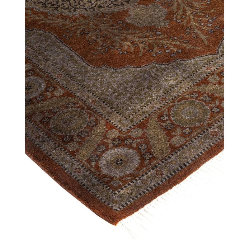 Overton Hand Knotted Wool Vintage Inspired Modern Contemporary Overdyed Brown Area Rug - 2' 9" x 4' 2"