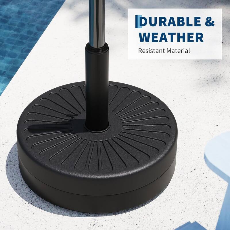 20" Patio Umbrella Base, Fillable Umbrella Stand Fits 1.5" to 2.1" Poles for 7.5-11FT Umbrellas, Outdoor Deck Poolside