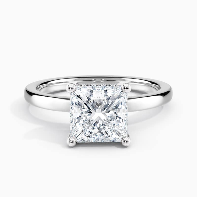 Auriya 14k Gold 2.25ctw Princess Hidden-Halo Lab Grown Diamond Engagement Ring - White - 8