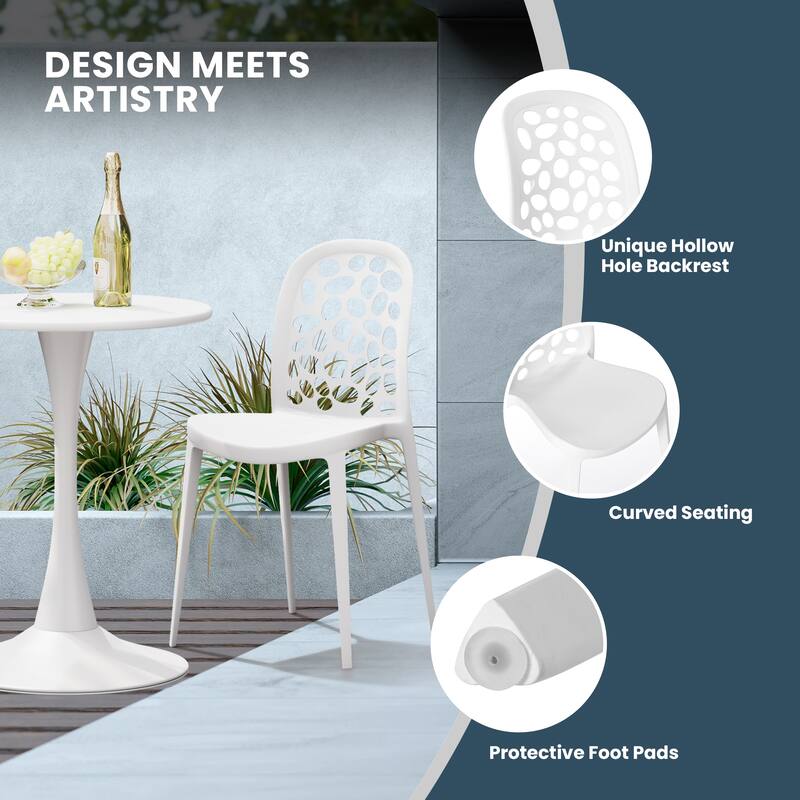 Frond and Form Outdoor Stacking Dining Side Chair (Set of 2)