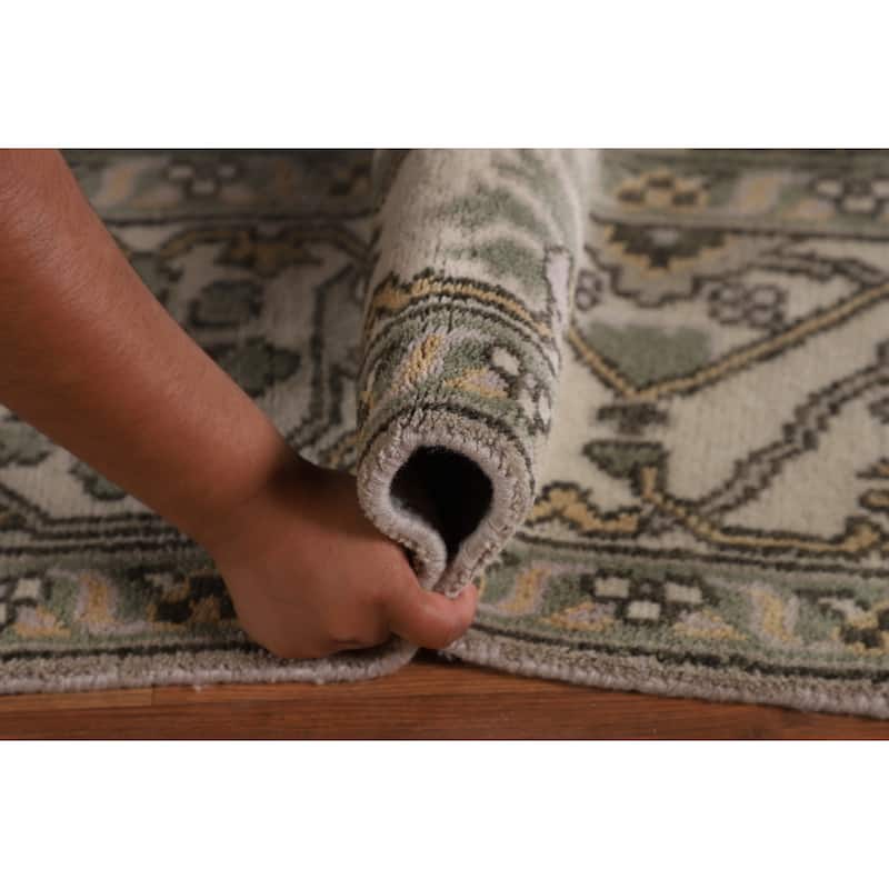 Al-Over Oushak Indian Area Rug Handmade Wool Carpet - 8'0"x 9'9"