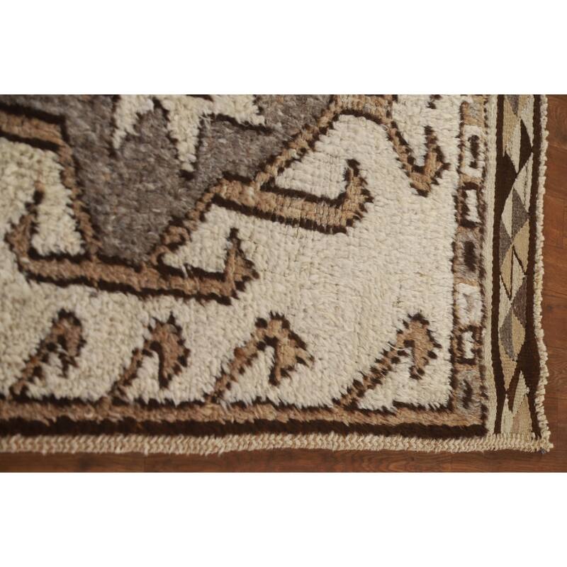 Geometric Anatolian Turkish Runner Rug Hand-knotted Wool Carpet - 3'5"x 11'11"