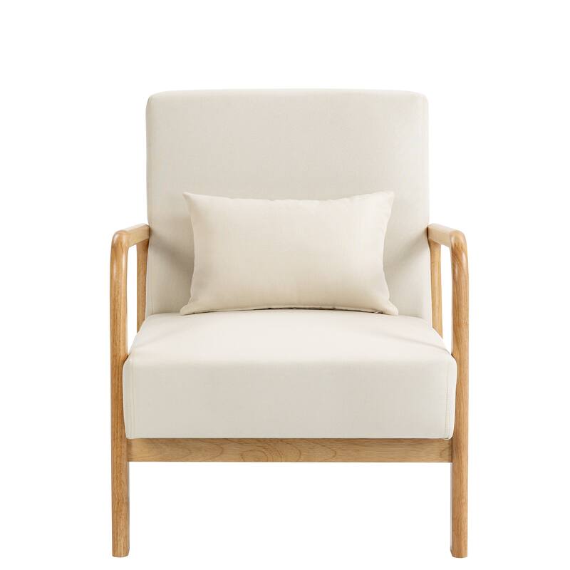 Briston 2 Set Mid Century Modern Wood Accent Chairs with pillow