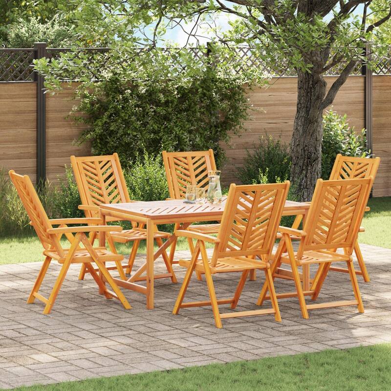 Adjustable Multi-Position Dining Table Set - Brown 6-Seater form1