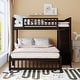 preview thumbnail 1 of 12, Wooden Twin over Full Kids Bunk Bed with Six Storage Drawers, Removable Bottom Bed with Wheels Espresso