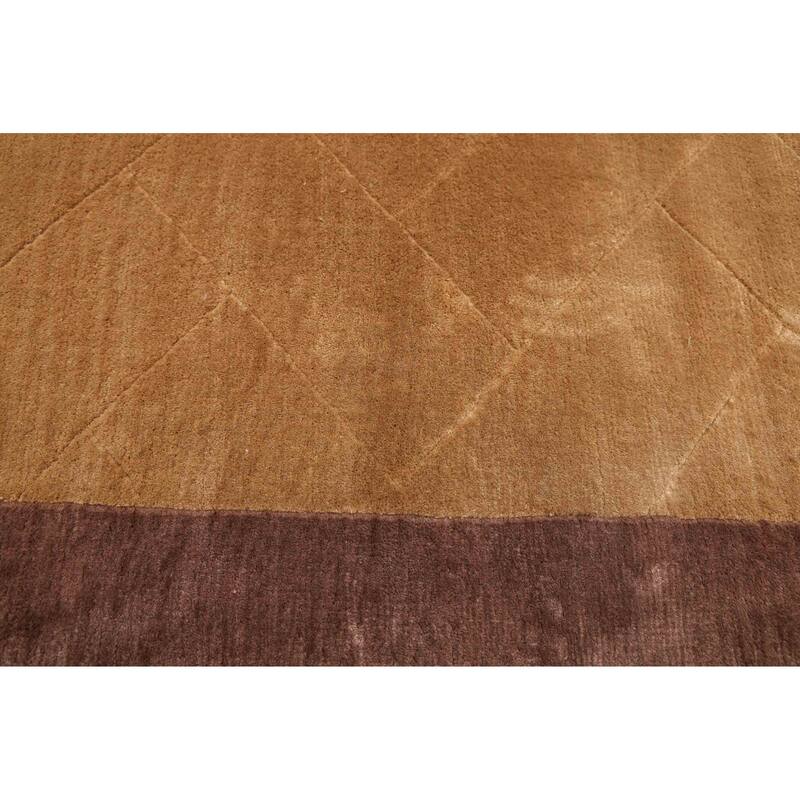 ECARPETGALLERY Hand Loomed Elysian Tan Viscose Rug - 6'7 x 9'9