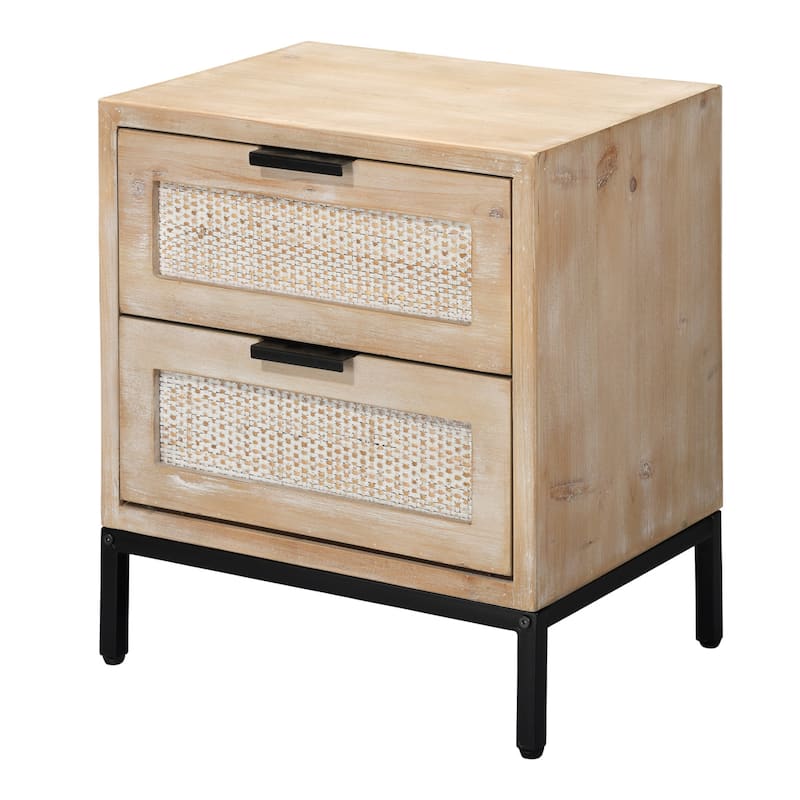 Alden Décor Ian 2 Drawer Side Table