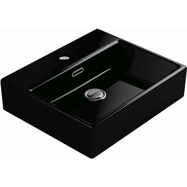 WS Bath Collections Quattro 50 Quattro 19-1/2" Ceramic Vessel Wall Mounted Bathroom Sink