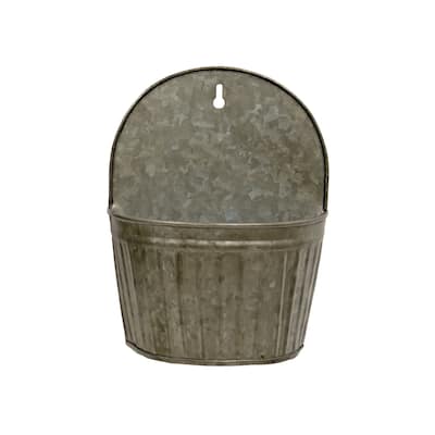 2/set Rusty Ribbed Wall Buckets