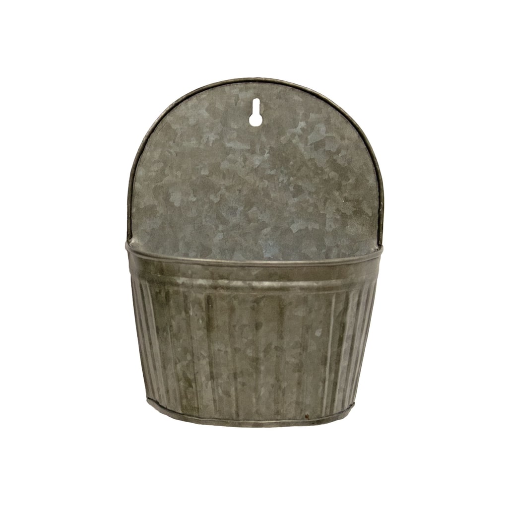 2/set Rusty Ribbed Wall Buckets