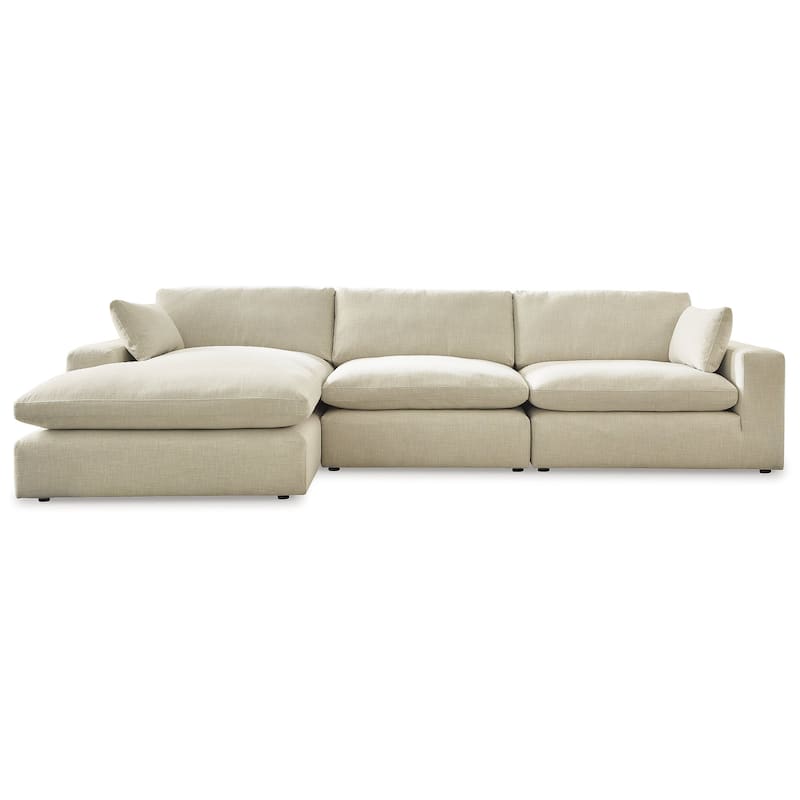 Signature Design by Ashley Elyza Beige 3-Piece Sectional with Chaise - 144" W x 68" D x 36" H