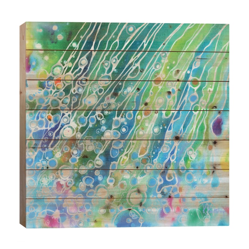Rainbow Sprinkles Print On Wood by Kristen Leigh - Multi-Color - 26x26x1.5