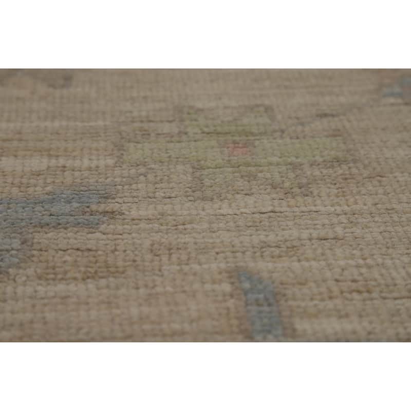 Vegetable Dye Oushak Turkish Rug Handmade Wool Carpet - 9'3"x 12'5"