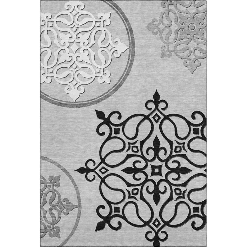 Premium Washable Super Soft Transitional Scroll Mayfield Rug
