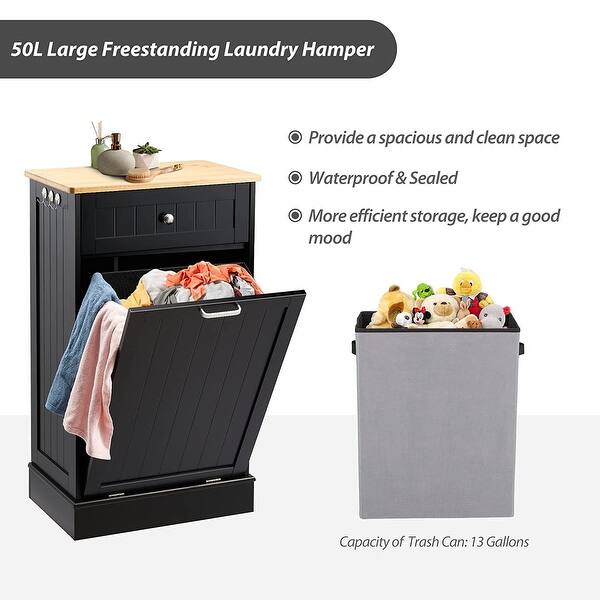 13 Gallon Tilt Out Trash Kitchen Waste Bins,Free Standing