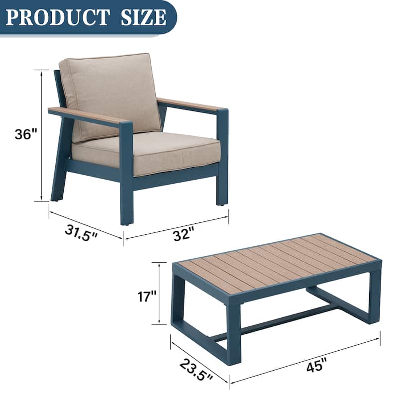 Zenova Aluminum Patio Conversation Sets,Outdoor Sofa Sets