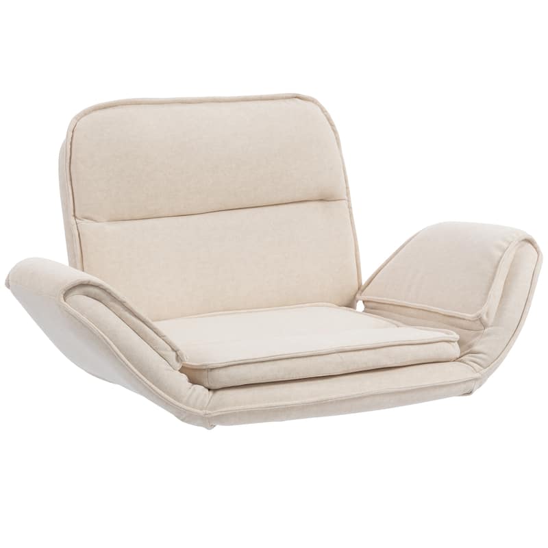 Criss Cross Chair with 5-Gear Adjustable Armrests & Wheels, Ergonomic Thickened Backrest Swivel Desk Chair for Home Office