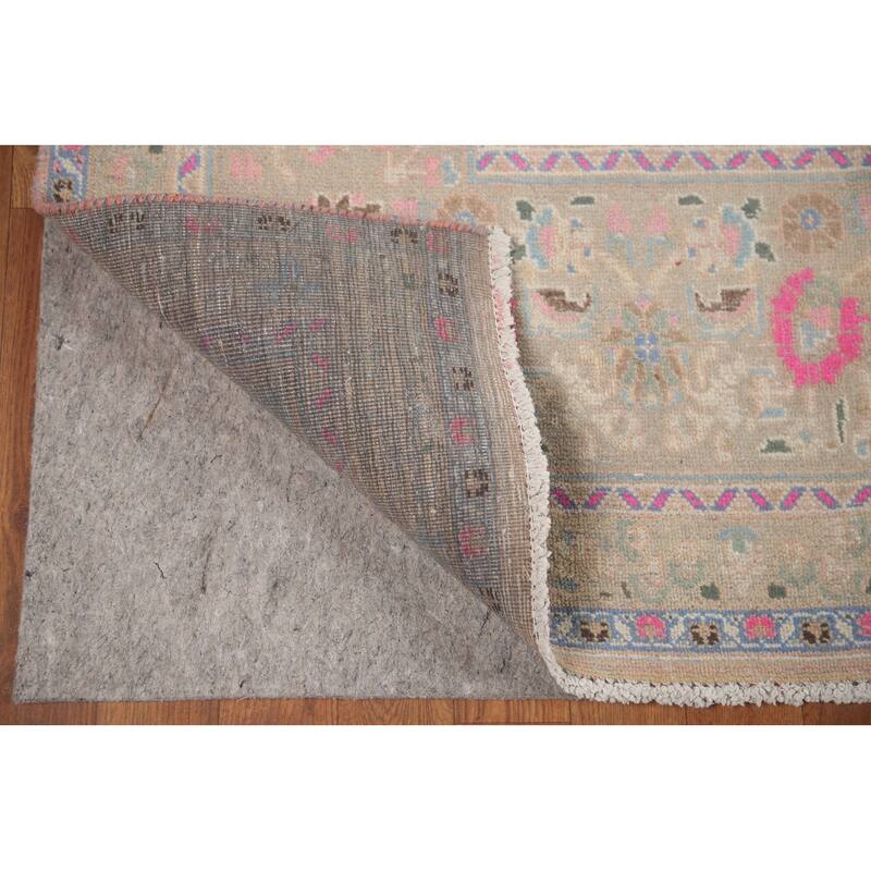 Hand Knotted Oriental 100% Wool Carpet Traditional Floral Peach Tabriz Area Rug - 12' 6'' X 9' 6''