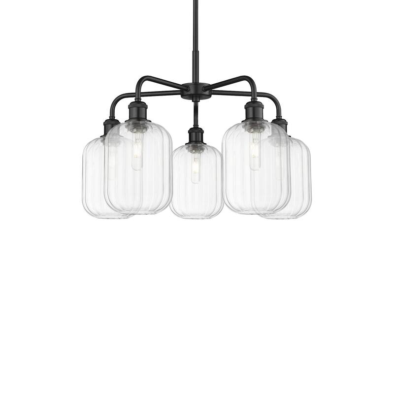 Innovations Lighting 516-5CR-18-26 Preston Chandelier Preston 5 Light - Matte Black / Clear