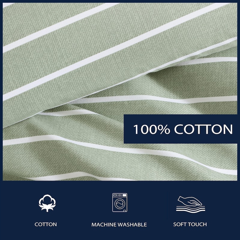 Nautica Park Stripe Reversible Green Comforter Set