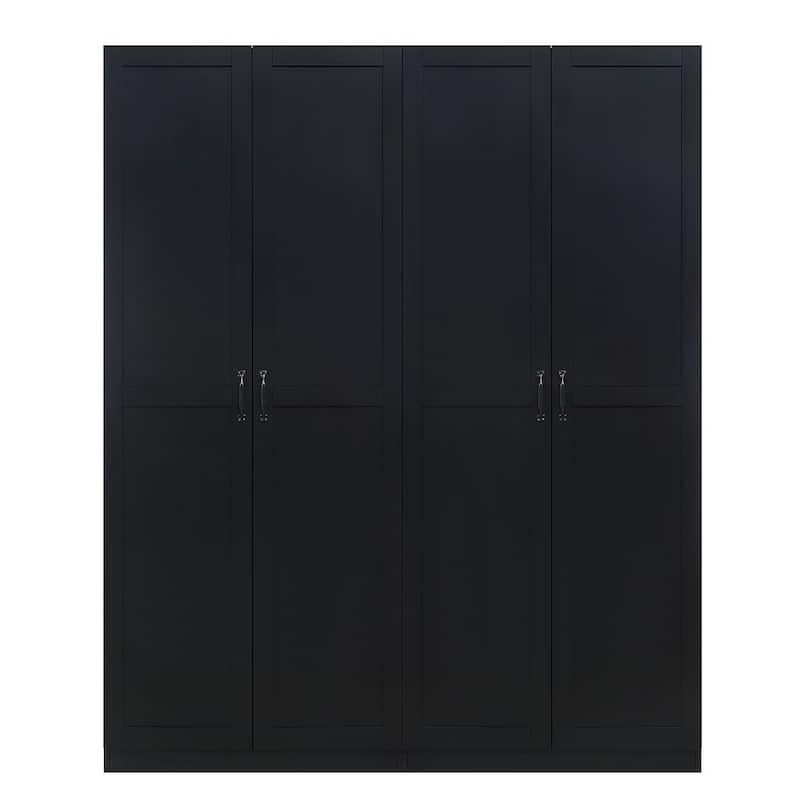 Manhattan Comfort Hopkins Modern Storage Closet 3.0 in Black - Set of 2