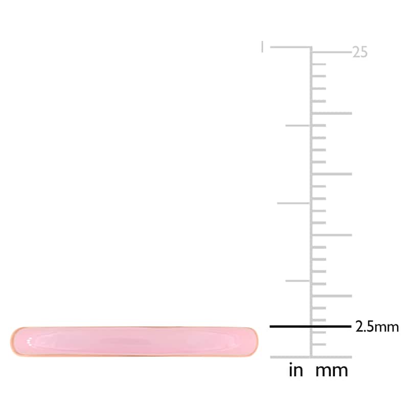 Miadora Casual Pink Enamel Band Ring in Rose Silver