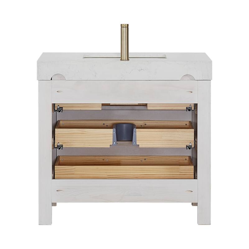 Leon 36 in. Single Bathroom Vanity with Composite Stone Top