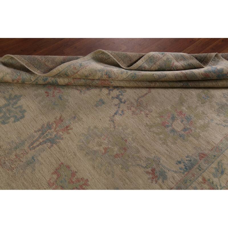 Vegetable Dye Oriental Oushak Turkish Rug Hand-Knotted Wool Carpet - 5'10"x 8'8"