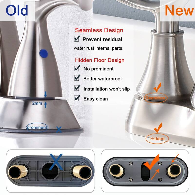 4 Inch Centerset Bathroom Sink Faucet Dual Handle Bathroom Faucet with 360°Swivel Spout Vanity Tap with Pop Up Drain
