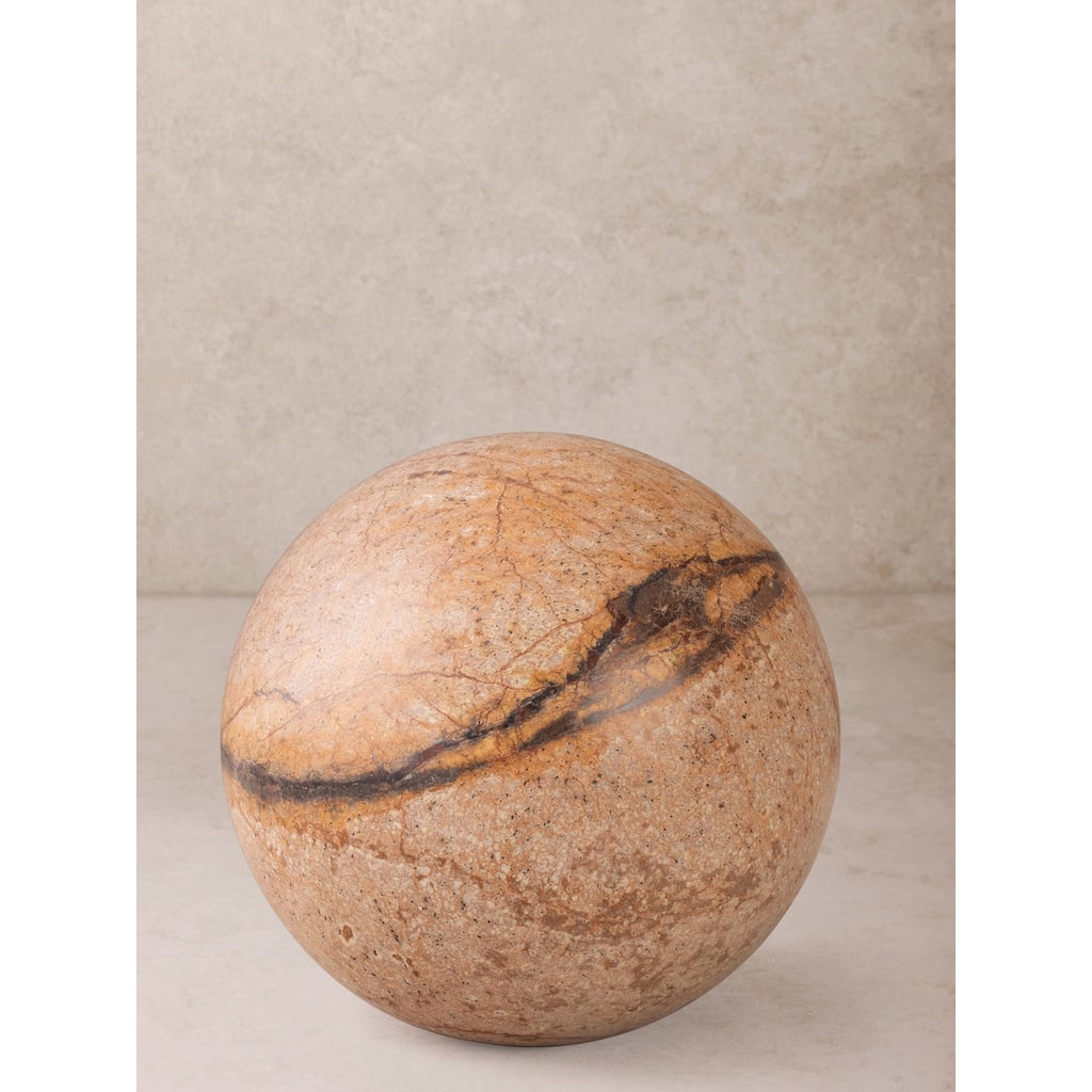 Forest Brown Marble Sphere Object - 4"