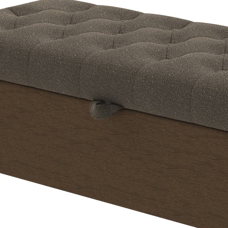 GDFStudio - Tufted 44.7" Boucle Upholstered Storage Ottoman Bench