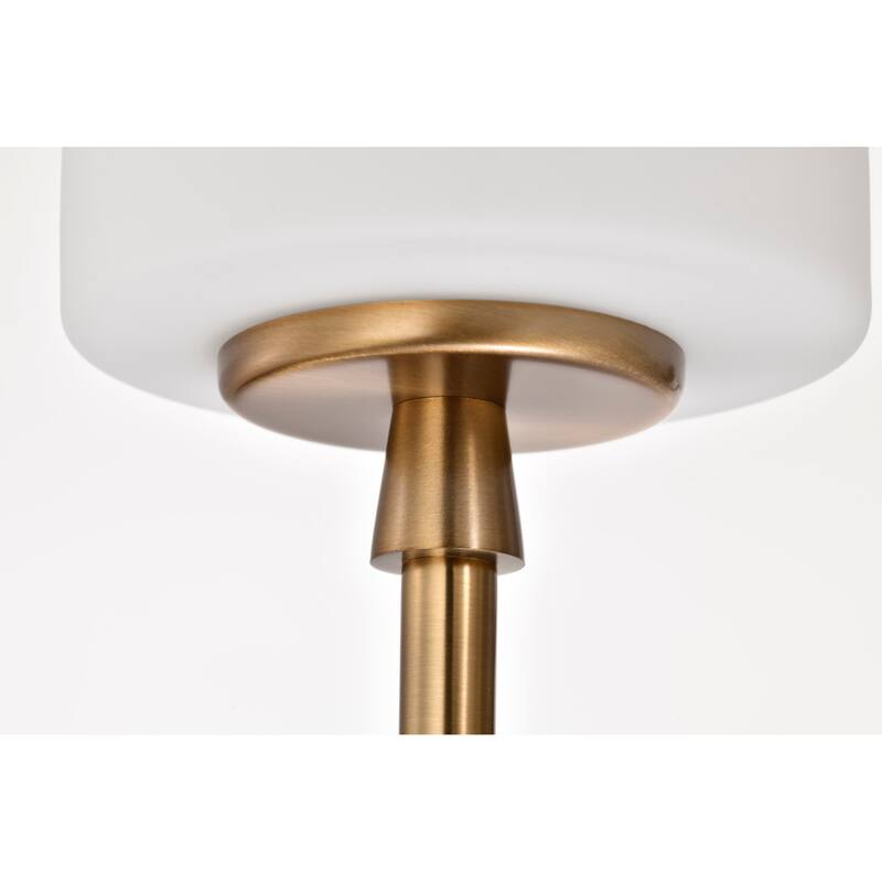 Liam 6 Light Chandelier Burnished Brass White Opal Glass - Burnished Brass