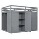 preview thumbnail 28 of 38, Full Size Wood Loft Bed Kids Bed with Wardrobes, Cabinets and Drawers