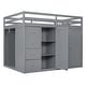 preview thumbnail 28 of 38, Full Size Wood Loft Bed with Built-in Wardrobes and Drawers