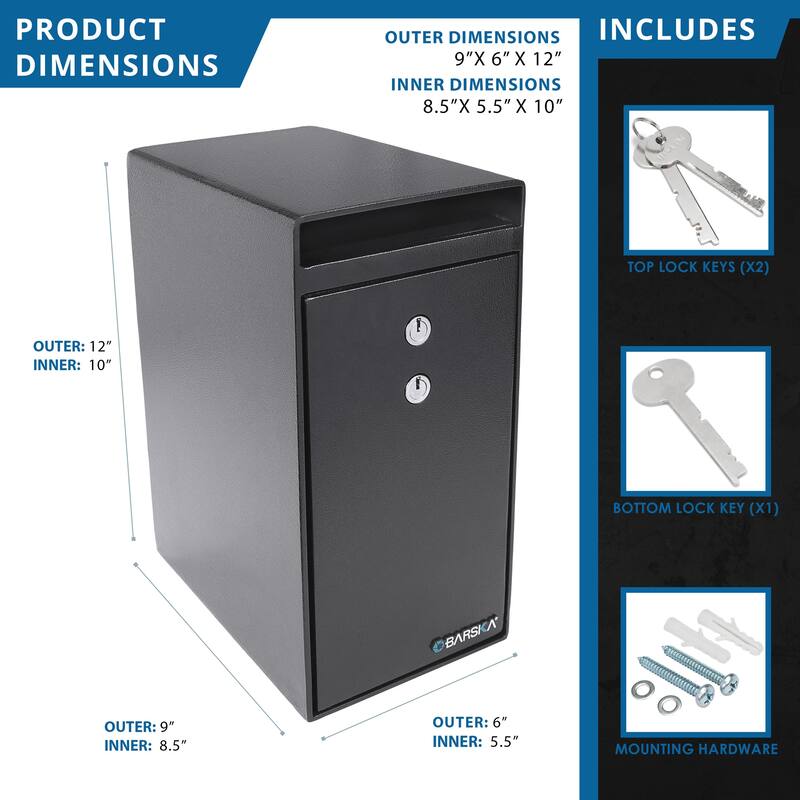 0.27 Cu Ft Dual Key Depository Safe