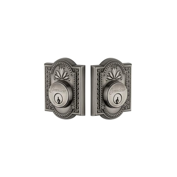 Grandeur PARPAR_DBLCYL_238 Parthenon Solid Brass Rose Double Cylinder Keyed Entry Deadbolt with 2-3/8" Backset