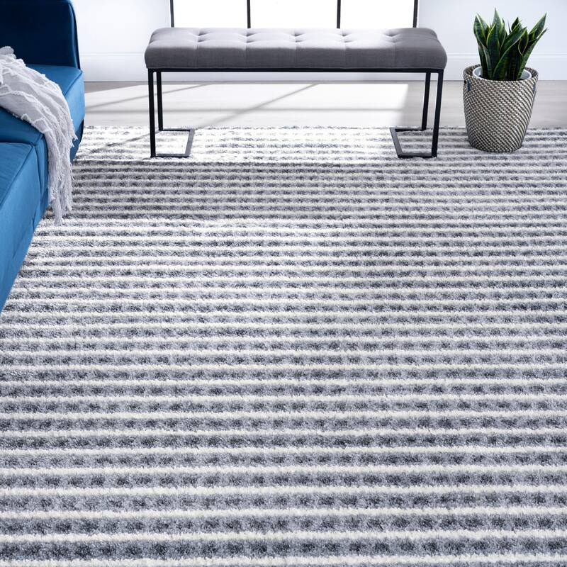 Augusta Shag Modern & Contemporary Stripe Indoor Area Rug