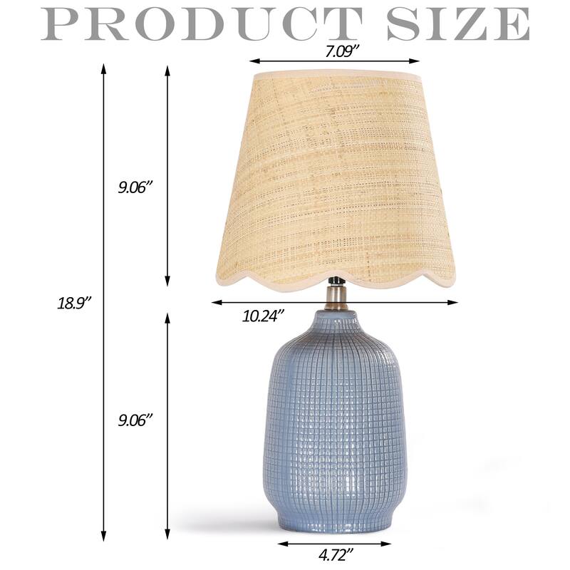 Traditional Ceramic Woven Table Lamp for Living Room