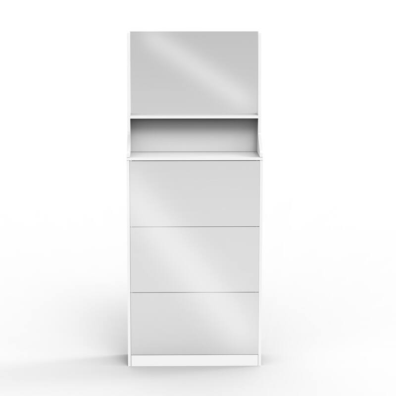 Shoe Cabinet with 3 mirrors,Shoe Storage Cabinet for Entryway,Vertical Shoe Cabinet for Front Door Entrance,Outdoor,Bedroom