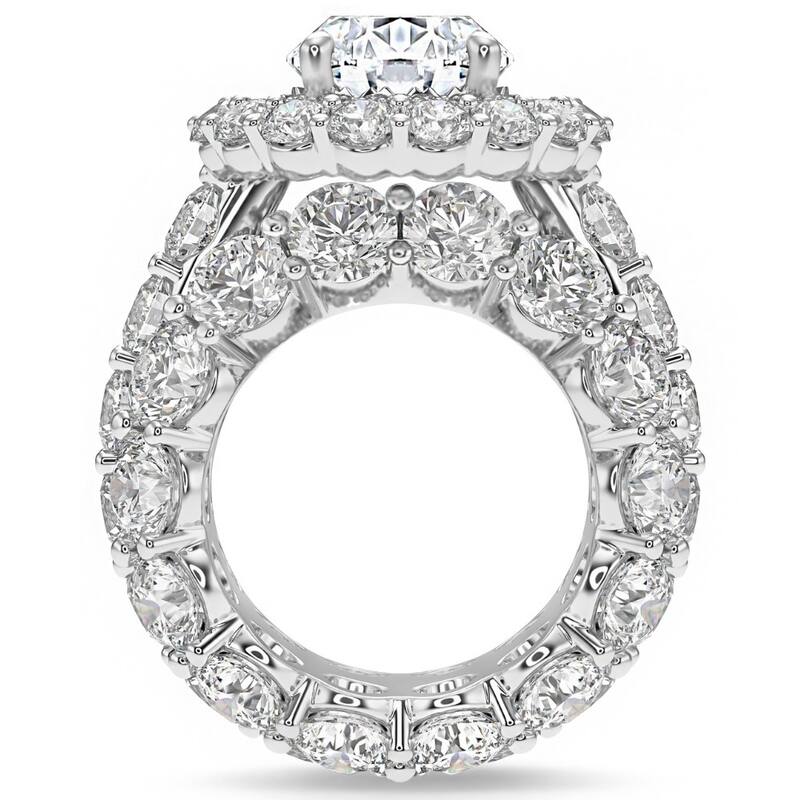 26Ct TW Diamond & Moissanite Engagement Ring in Gold Lab Grown