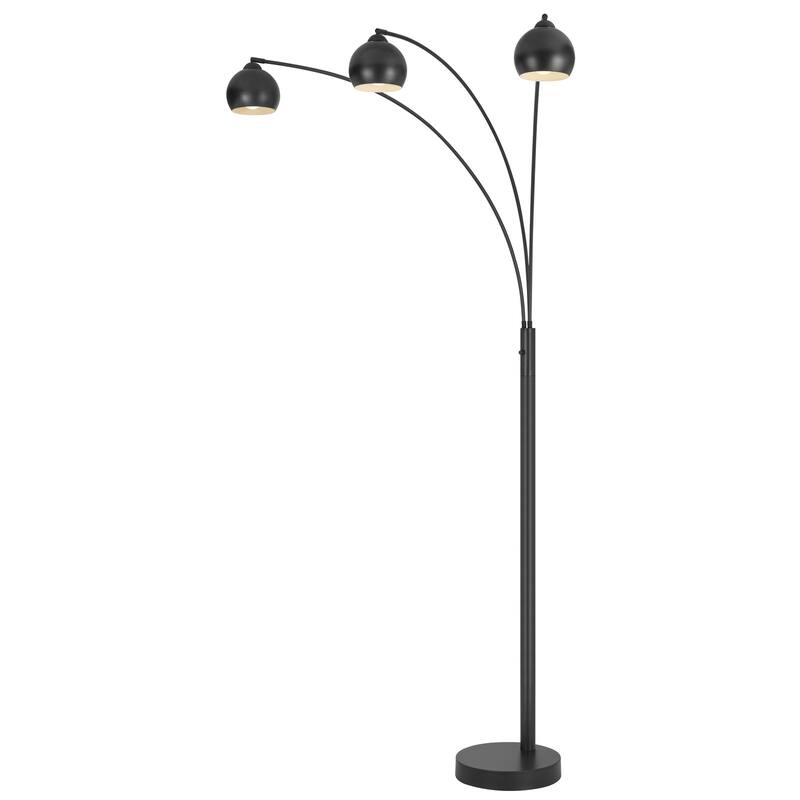 60W x 3, 3 way Richford arc floor lamp with metal shades and heavy weight based - One Size