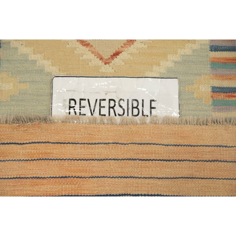 Hand Woven Oriental 100% Wool Carpet Southwestern Tribal Multi-Colored Kilim Area Rug - 4' 0'' X 2' 0''