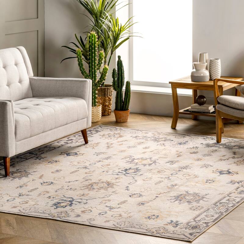 Nuloom Malka SplashGuard Machine Washable Area Rug - 2' 6" x 8' - Beige